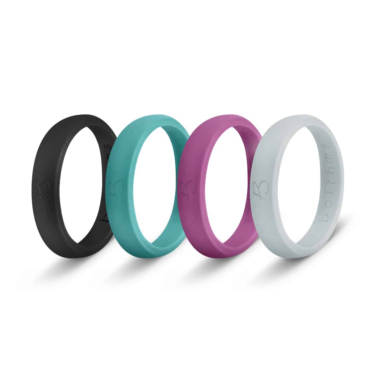 botthms Ladies Silicone Rings Combo Pack - 4