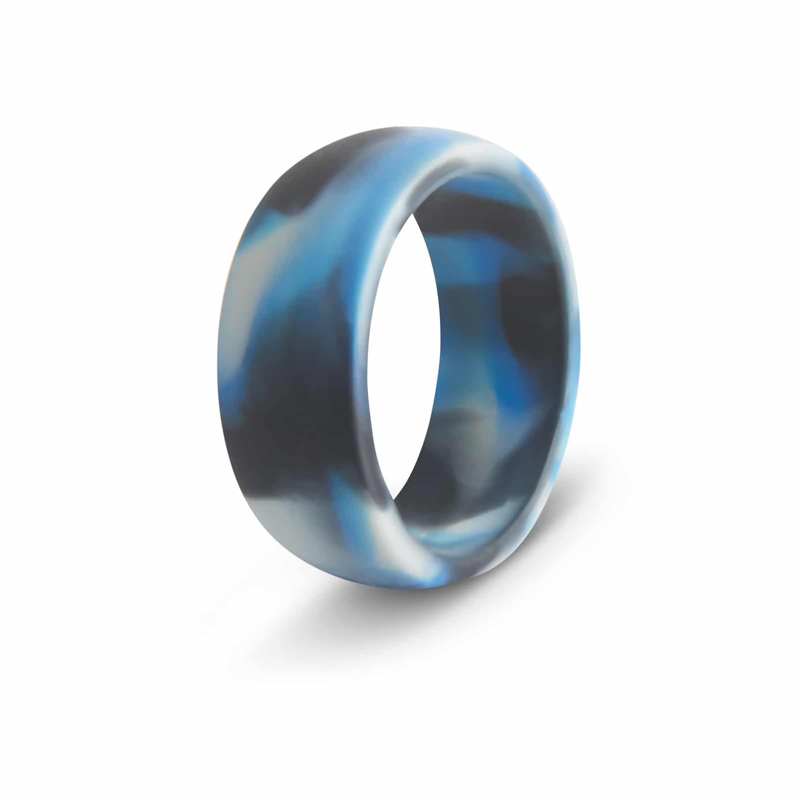 botthms botthms Ocean Flow Silicone Ring Blue & Black Silicone Rings